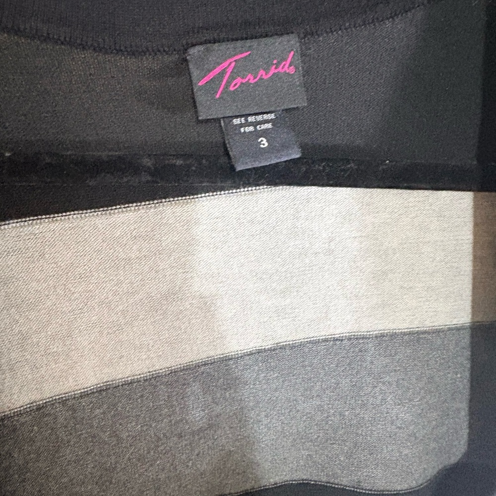 Torrid Black and Gray Striped Top - Picture 2 of 2
